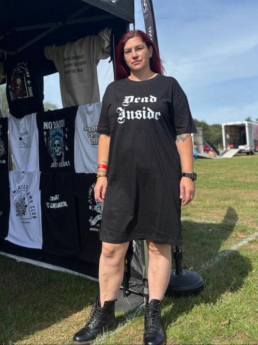 Dead inside short T shirt dress