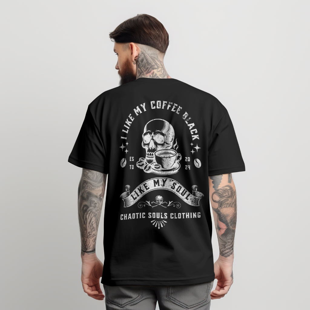 I like my coffee black like my soul T shirt